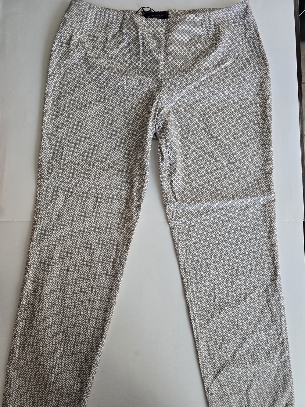 Piazza Sempione Italy Geometric Print Slim Straight Ankle Pant Size 48/ US 12